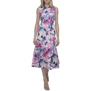 Dkny Womens  Midi Shirt Dress, Blue